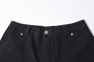 New and unused CHROME HEARTS CARPENTER DOUBLE KNEE Carpenter shorts size 36 with patch Cross ball Silver 925 Used 4a001761