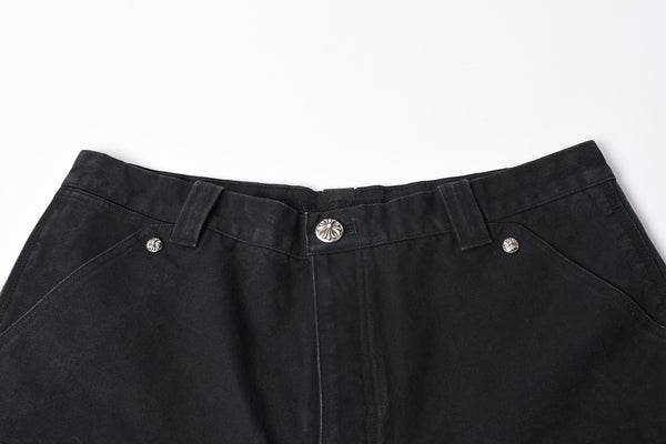 New and unused CHROME HEARTS CARPENTER DOUBLE KNEE Carpenter shorts size 36 with patch Cross ball Silver 925 Used 4a001761
