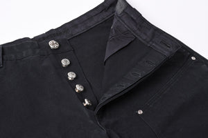 New and unused CHROME HEARTS CARPENTER DOUBLE KNEE Carpenter shorts size 36 with patch Cross ball Silver 925 Used 4a001761
