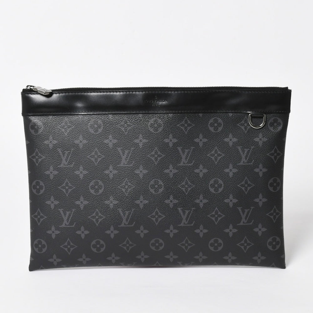LOUIS VUITTON ルイヴィトン モノグラムエクリプス ポシェットディスカバリー M62291 クラッチバッグ ブラック 美品 中古 4a004673