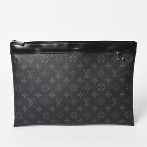 LOUIS VUITTON ルイヴィトン モノグラムエクリプス ポシェットディスカバリー M62291 クラッチバッグ ブラック 美品 中古 4a004673