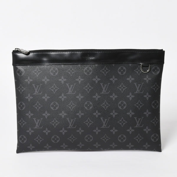 LOUIS VUITTON ルイヴィトン モノグラムエクリプス ポシェットディスカバリー M62291 クラッチバッグ ブラック 美品 中古 4a004673
