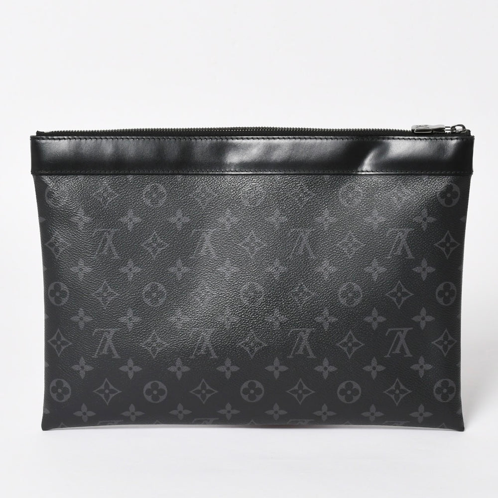 LOUIS VUITTON ルイヴィトン モノグラムエクリプス ポシェットディスカバリー M62291 クラッチバッグ ブラック 美品 中古 4a004673