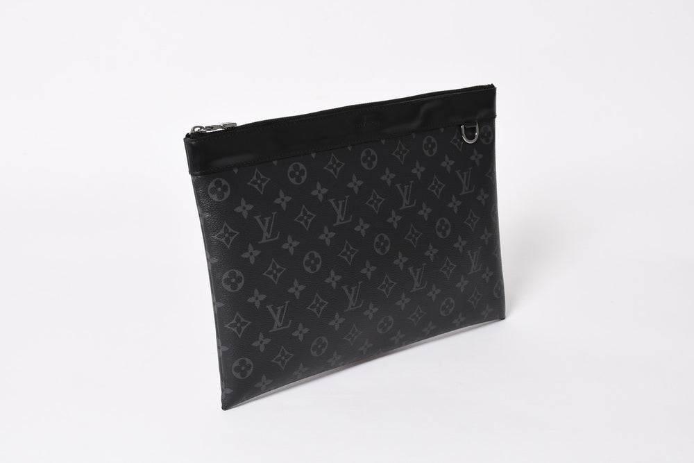 LOUIS VUITTON ルイヴィトン モノグラムエクリプス ポシェットディスカバリー M62291 クラッチバッグ ブラック 美品 中古 4a004673