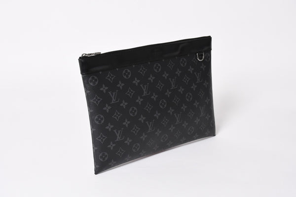LOUIS VUITTON ルイヴィトン モノグラムエクリプス ポシェットディスカバリー M62291 クラッチバッグ ブラック 美品 中古 4a004673