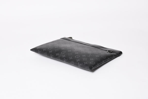 LOUIS VUITTON ルイヴィトン モノグラムエクリプス ポシェットディスカバリー M62291 クラッチバッグ ブラック 美品 中古 4a004673