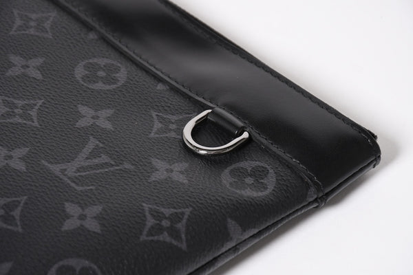 LOUIS VUITTON ルイヴィトン モノグラムエクリプス ポシェットディスカバリー M62291 クラッチバッグ ブラック 美品 中古 4a004673