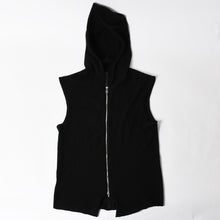 画像をギャラリービューアに読み込む, 極美品 CHROME HEARTS クロムハーツ バッククロスパッチ カシミヤ フーデッドジップベスト ダガー CHプラスボール カシミヤ レザーパッチ ダブルジップ ニット ブラック Mサイズ シルバー925 中古 4a005603