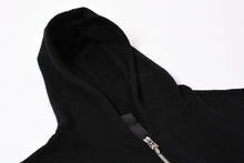 画像をギャラリービューアに読み込む, 極美品 CHROME HEARTS クロムハーツ バッククロスパッチ カシミヤ フーデッドジップベスト ダガー CHプラスボール カシミヤ レザーパッチ ダブルジップ ニット ブラック Mサイズ シルバー925 中古 4a005603