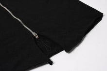 画像をギャラリービューアに読み込む, 極美品 CHROME HEARTS クロムハーツ バッククロスパッチ カシミヤ フーデッドジップベスト ダガー CHプラスボール カシミヤ レザーパッチ ダブルジップ ニット ブラック Mサイズ シルバー925 中古 4a005603