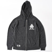 画像をギャラリービューアに読み込む, 新品未使用 CHROME HEARTS クロムハーツ セメタリークロス ダガージップアップパーカー ポリエステル シルバー925 グレー サイズM 中古 4a005550
