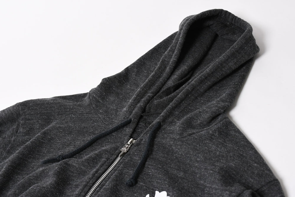 新品同様品 CHROME HEARTS クロムハーツ セメタリークロス ダガージップアップパーカー ポリエステル シルバー925 グレー サイズM 中古 4a005550