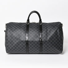 画像をギャラリービューアに読み込む, 極美品 ルイヴィトン LOUIS VUITTON キーポル バンドリエール 55 ボストンバッグ ダミエ グラフィット ブラック N41413 中古 4a005646