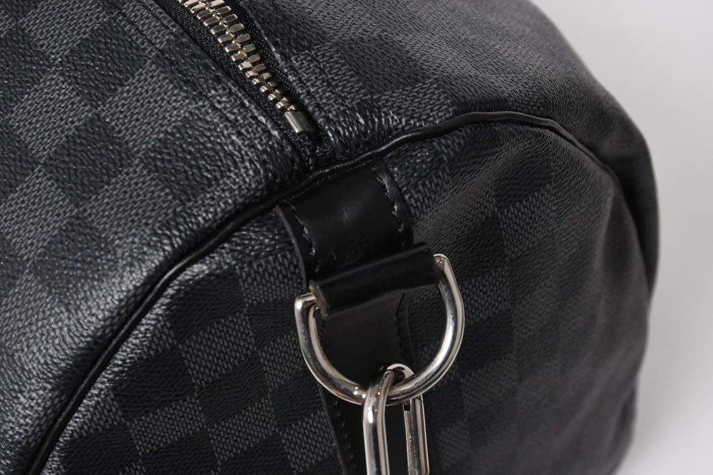 極美品 ルイヴィトン LOUIS VUITTON キーポル バンドリエール 55 ボストンバッグ ダミエ グラフィット ブラック N41413 中古 4a005646