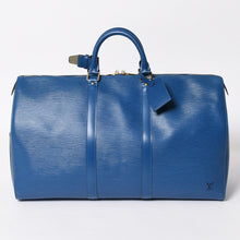 画像をギャラリービューアに読み込む, LOUIS VUITTON ルイヴィトン ボストンバッグ エピ M42965 キーポル50 keepall ブルー レザー PVC 美品 中古 4a005645