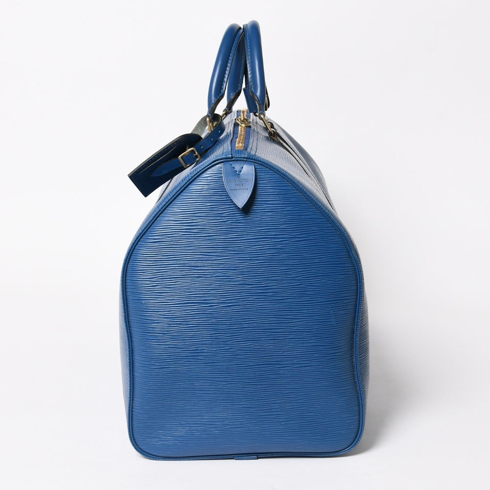 LOUIS VUITTON Boston bag Epi M42965 Keepall 50 keepall Blue leather PVC Good condition Used 4a005645