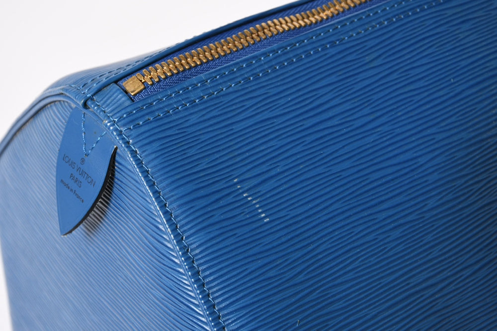 LOUIS VUITTON ルイヴィトン ボストンバッグ エピ M42965 キーポル50 keepall ブルー レザー PVC 美品 中古 4a005645