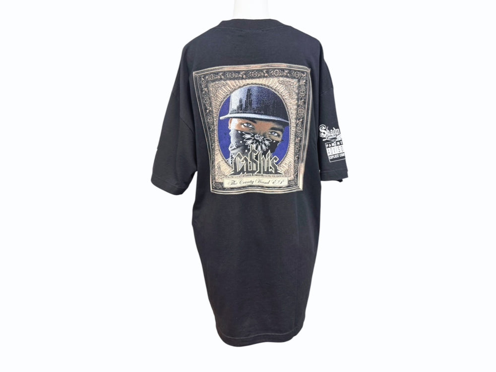 VINTAGE ヴィンテージ SHADY LTD EMINEM プロモTシャツ 半袖Tシャツ 入手困難 GANGSTA ブラック ホワイト サイズL 美品 中古 4b005406
