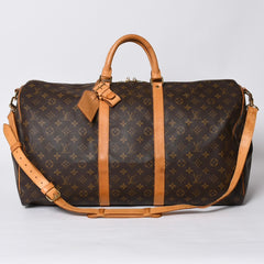 LOUIS VUITTON Keepall 55 Boston Bag TH0927 Monogram Brown Gold Hardware Good Condition Used 4a000767