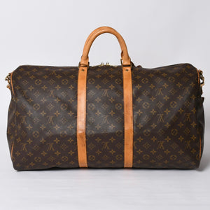 LOUIS VUITTON Keepall 55 Boston Bag TH0927 Monogram Brown Gold Hardware Good Condition Used 4a000767
