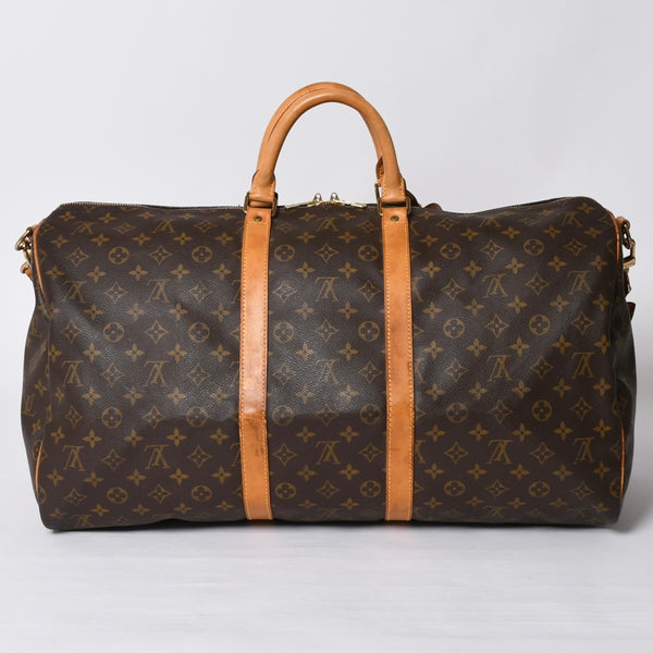 LOUIS VUITTON Keepall 55 Boston Bag TH0927 Monogram Brown Gold Hardware Good Condition Used 4a000767