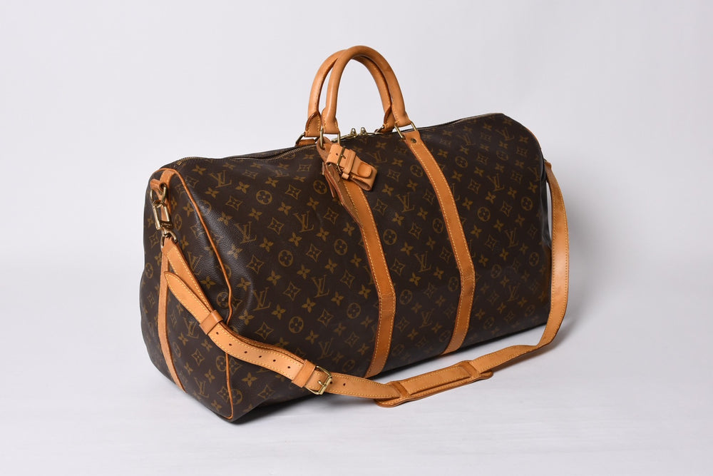 LOUIS VUITTON Keepall 55 Boston Bag TH0927 Monogram Brown Gold Hardware Good Condition Used 4a000767
