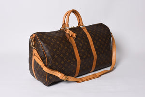 LOUIS VUITTON Keepall 55 Boston Bag TH0927 Monogram Brown Gold Hardware Good Condition Used 4a000767