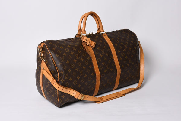 LOUIS VUITTON Keepall 55 Boston Bag TH0927 Monogram Brown Gold Hardware Good Condition Used 4a000767