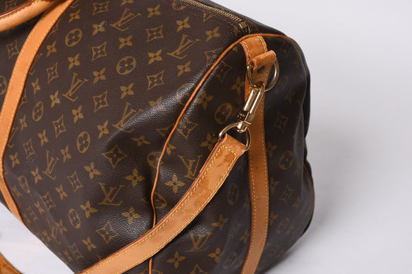 LOUIS VUITTON Keepall 55 Boston Bag TH0927 Monogram Brown Gold Hardware Good Condition Used 4a000767