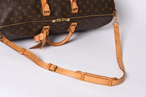 LOUIS VUITTON Keepall 55 Boston Bag TH0927 Monogram Brown Gold Hardware Good Condition Used 4a000767