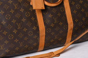 LOUIS VUITTON Keepall 55 Boston Bag TH0927 Monogram Brown Gold Hardware Good Condition Used 4a000767