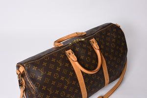LOUIS VUITTON ルイヴィトン モノグラム キーポルバンドリエール50 ブラウン M41416 ボストンバッグ 美品 中古 4a000583