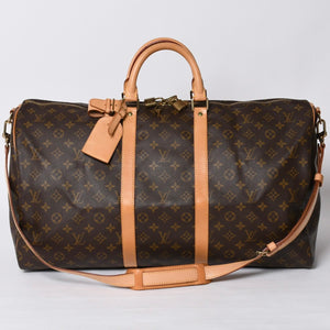 極美品 LOUIS VUITTON ルイヴィトン キーポル55 ボストンバッグ V1 0920 モノグラム ブラウン ゴールド金具 中古 4a000764