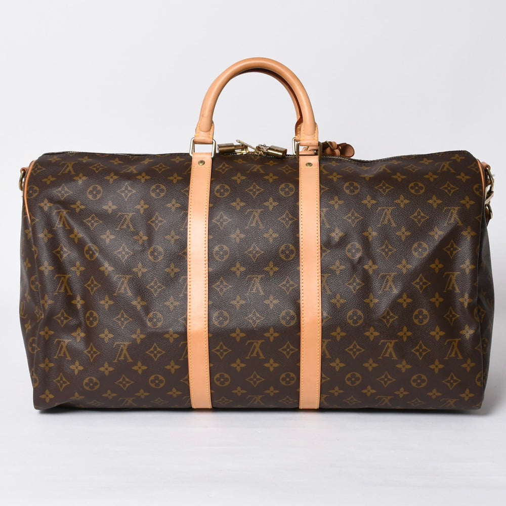 極美品 LOUIS VUITTON ルイヴィトン キーポル55 ボストンバッグ V1 0920 モノグラム ブラウン ゴールド金具 中古 4a000764