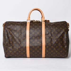 極美品 LOUIS VUITTON ルイヴィトン キーポル55 ボストンバッグ V1 0920 モノグラム ブラウン ゴールド金具 中古 4a000764
