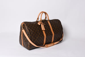 極美品 LOUIS VUITTON ルイヴィトン キーポル55 ボストンバッグ V1 0920 モノグラム ブラウン ゴールド金具 中古 4a000764