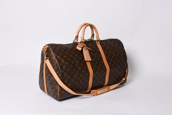 極美品 LOUIS VUITTON ルイヴィトン キーポル55 ボストンバッグ V1 0920 モノグラム ブラウン ゴールド金具 中古 4a000764