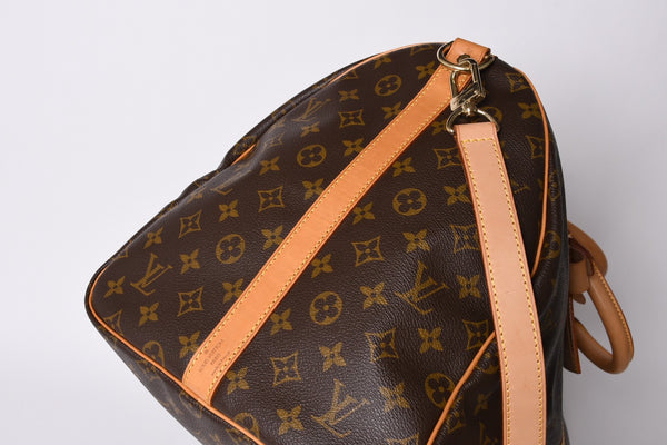 極美品 LOUIS VUITTON ルイヴィトン キーポル55 ボストンバッグ V1 0920 モノグラム ブラウン ゴールド金具 中古 4a000764