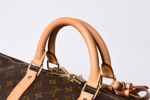極美品 LOUIS VUITTON ルイヴィトン キーポル55 ボストンバッグ V1 0920 モノグラム ブラウン ゴールド金具 中古 4a000764