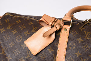 極美品 LOUIS VUITTON ルイヴィトン キーポル55 ボストンバッグ V1 0920 モノグラム ブラウン ゴールド金具 中古 4a000764