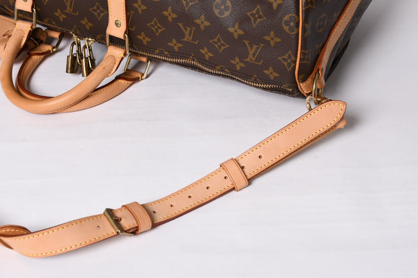 極美品 LOUIS VUITTON ルイヴィトン キーポル55 ボストンバッグ V1 0920 モノグラム ブラウン ゴールド金具 中古 4a000764