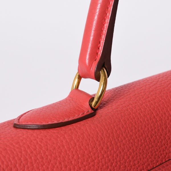 極美品 HERMES エルメス SHOULDER KELLY ショルダーケリー ショルダーバッグ トリヨンクレマンス ローズキャンディ ゴールド金具 □N刻印 中古 4a000802