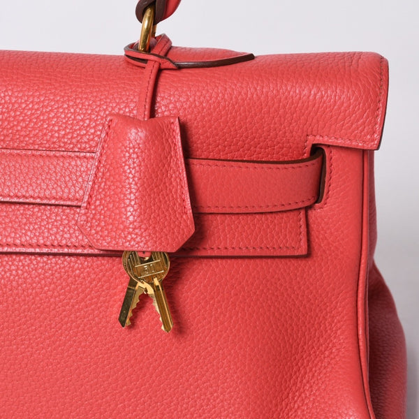 極美品 HERMES エルメス SHOULDER KELLY ショルダーケリー ショルダーバッグ トリヨンクレマンス ローズキャンディ ゴールド金具 □N刻印 中古 4a000802