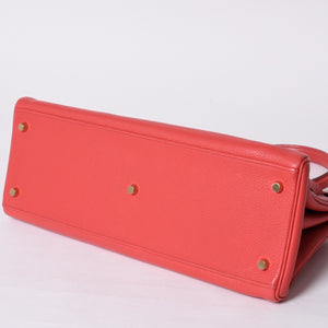 極美品 HERMES エルメス SHOULDER KELLY ショルダーケリー ショルダーバッグ トリヨンクレマンス ローズキャンディ ゴールド金具 □N刻印 中古 4a000802