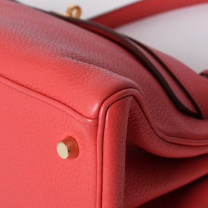 極美品 HERMES エルメス SHOULDER KELLY ショルダーケリー ショルダーバッグ トリヨンクレマンス ローズキャンディ ゴールド金具 □N刻印 中古 4a000802