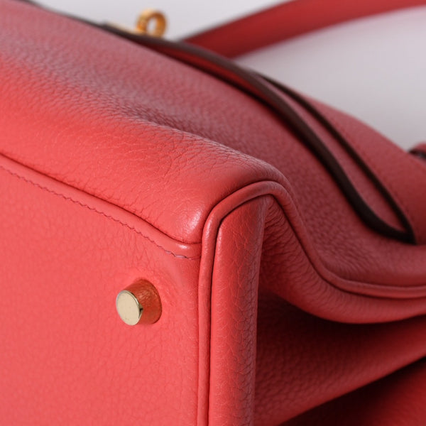 極美品 HERMES エルメス SHOULDER KELLY ショルダーケリー ショルダーバッグ トリヨンクレマンス ローズキャンディ ゴールド金具 □N刻印 中古 4a000802