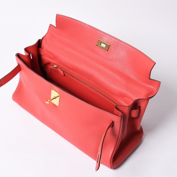 極美品 HERMES エルメス SHOULDER KELLY ショルダーケリー ショルダーバッグ トリヨンクレマンス ローズキャンディ ゴールド金具 □N刻印 中古 4a000802