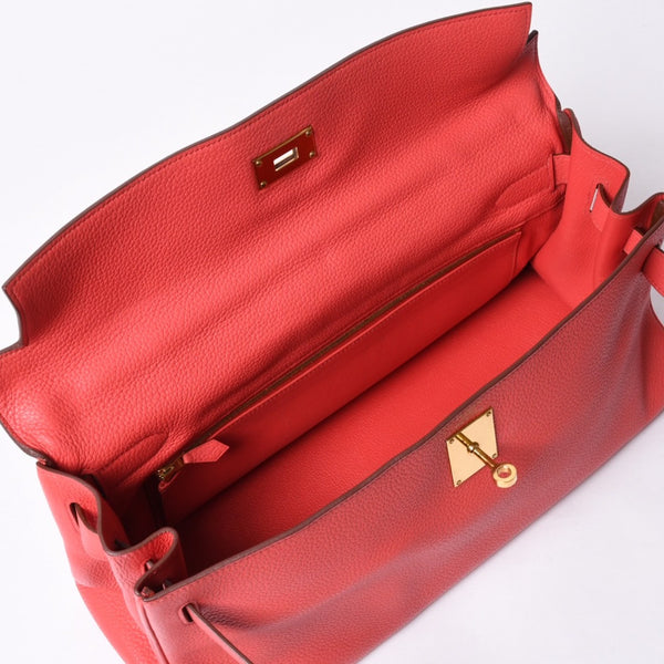 極美品 HERMES エルメス SHOULDER KELLY ショルダーケリー ショルダーバッグ トリヨンクレマンス ローズキャンディ ゴールド金具 □N刻印 中古 4a000802