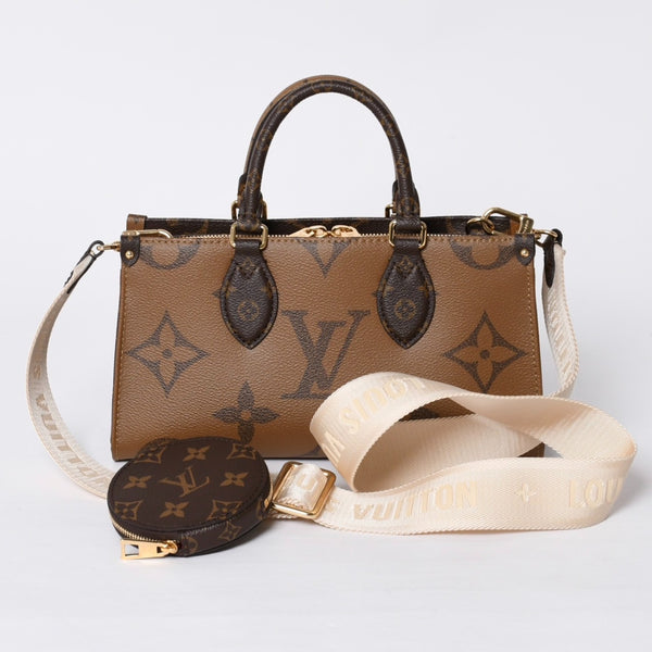 New and unused LOUIS VUITTON On the Go EW 2WAY bag M46653 Monogram Giant Reverse Brown Used 4a000739