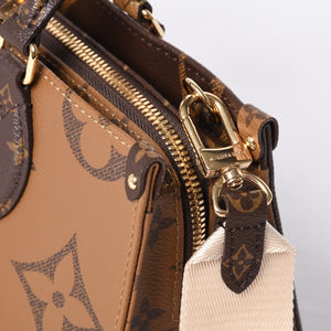 New and unused LOUIS VUITTON On the Go EW 2WAY bag M46653 Monogram Giant Reverse Brown Used 4a000739